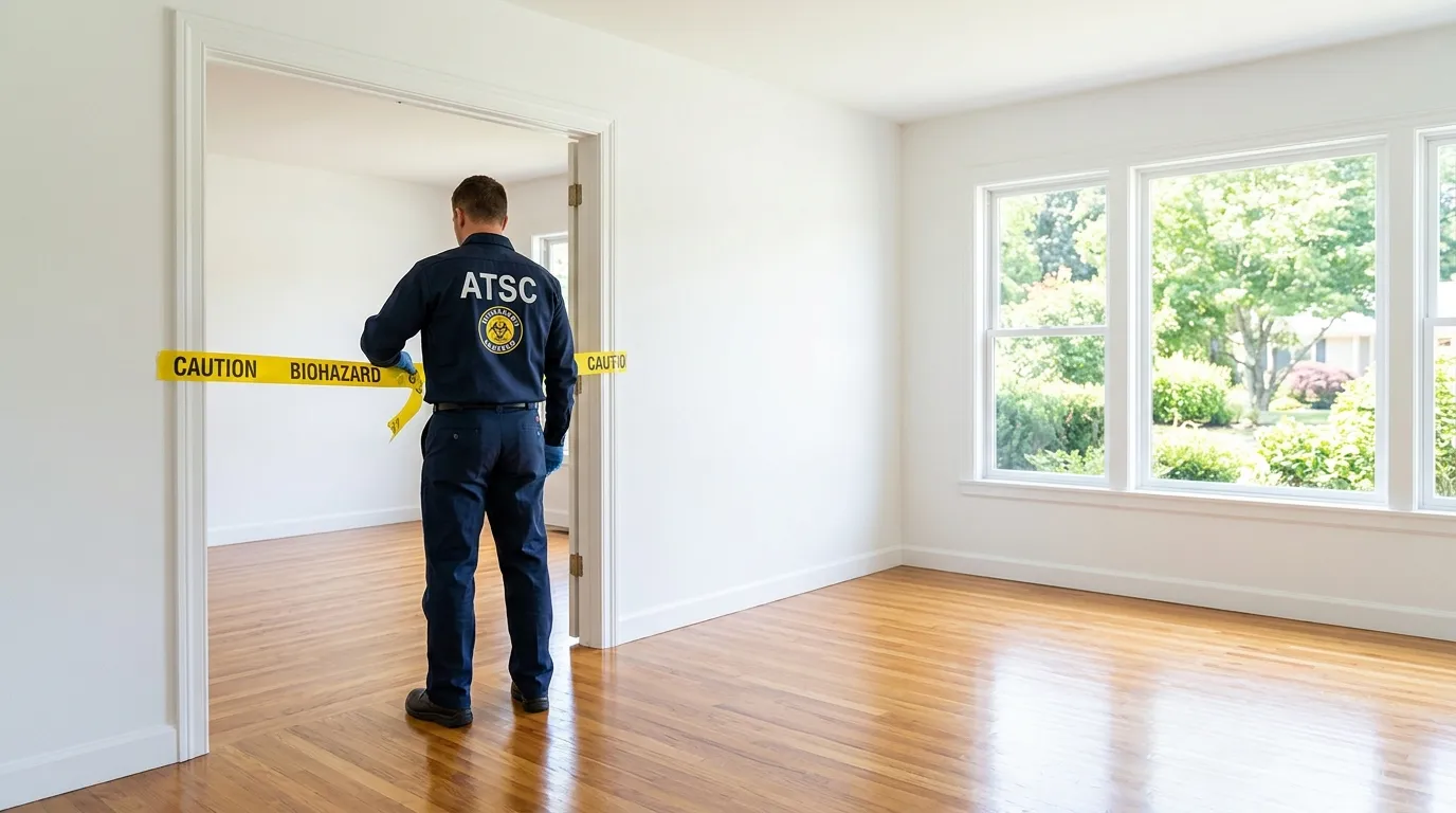 Certified biohazard cleanup crew performing Trauma Scene Cleanup in Dixon